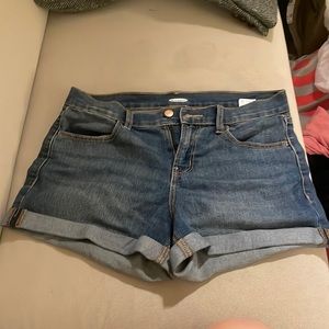 denim boyfriend shorts, 3.5in inseam high rise, size 6